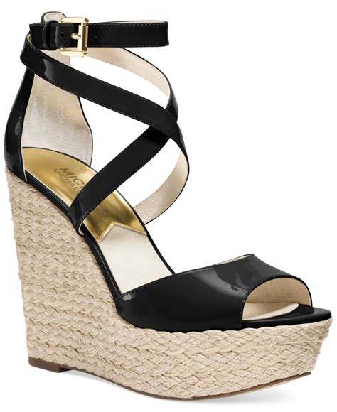 michael kors black wedge|michael kors black wedges women.